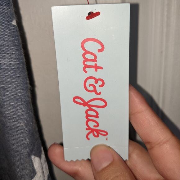 Cat & Jack Boys Cruise Blue White Stars Button Up Dress Shirt XL 16 - Picture 7 of 12